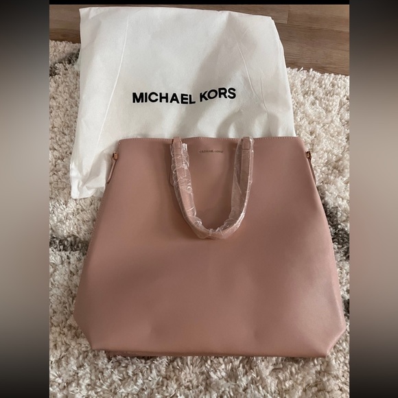 New Michael Kors Blush Pink Tote Crossbody Shopper Travel Bag - Picture 8 of 11